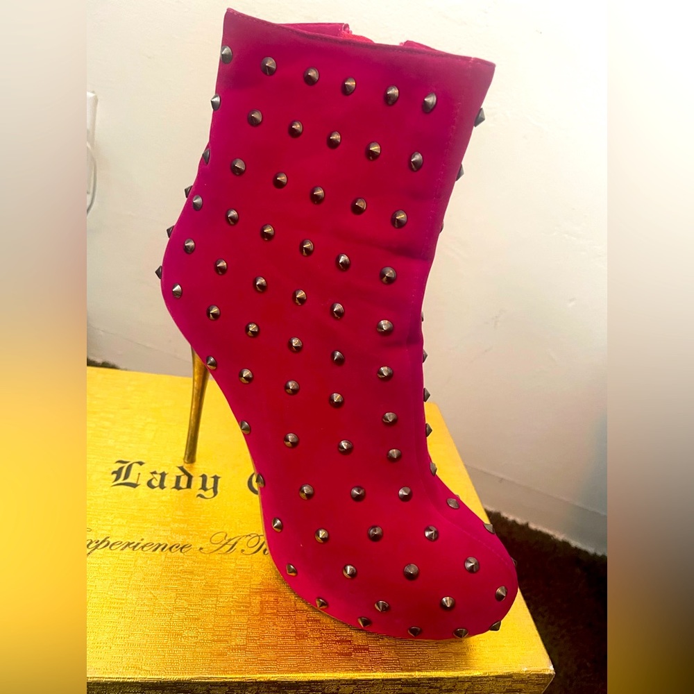 Lady Couture Pink Studded Boots Size 40